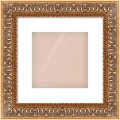 Gold Reverse Frame for 8 × 8in artwork, with Smooth White Single Mount