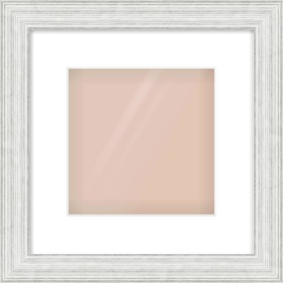 Silver Foil Flat Frame for 8 × 8in artwork, with Smooth White Single Mount
