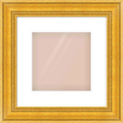 Gold Spoon Frame for 8 × 8in artwork, with Smooth White Single Mount