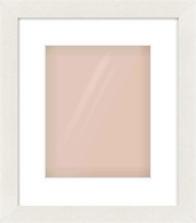 White Flat Frame for 8 × 10in artwork, with Smooth White Single Mount
