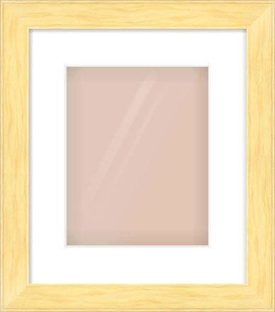 Natural Wood Stepped Flat Frame for 8 × 10in artwork, with Smooth White Single Mount