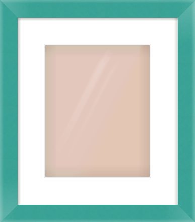 Green Paint Flat Frame for 8 × 10in artwork, with Smooth White Single Mount
