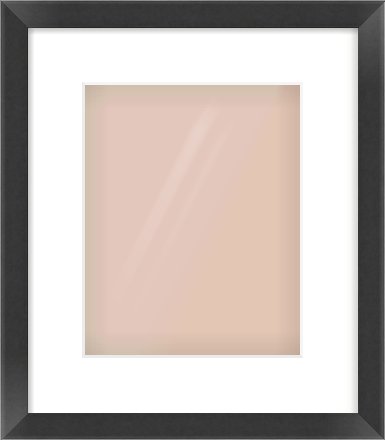 Black Flat Frame for 8 × 10in artwork, with Smooth White Single Mount