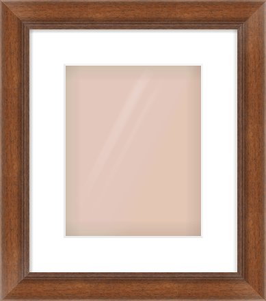 Brown Flat Frame for 8 × 10in artwork, with Smooth White Single Mount