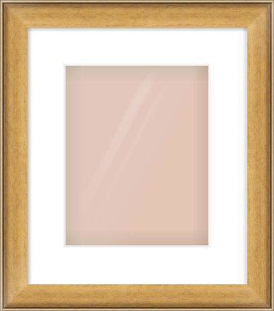 Gold Scoop Frame for 8 × 10in artwork, with Smooth White Single Mount