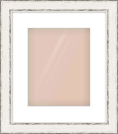 Black/Silver Flat Frame for 8 × 10in artwork, with Smooth White Single Mount