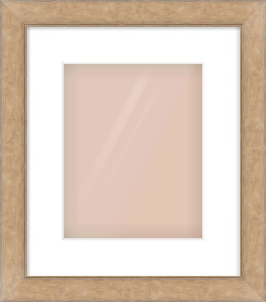 Bronze Flat Frame for 8 × 10in artwork, with Smooth White Single Mount