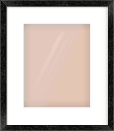 Black Wood Grain Flat Frame for 8 × 10in artwork, with Smooth White Single Mount