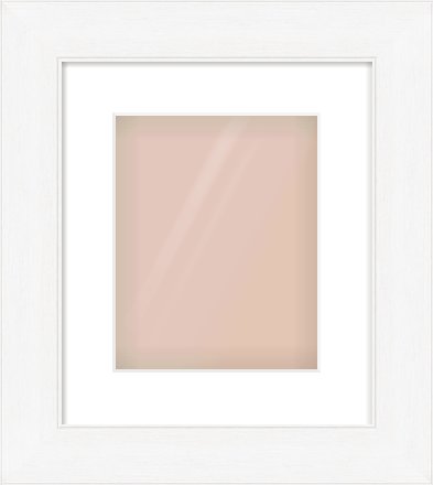 Natural Grain / White Stain Stepped Frame for 8 × 10in artwork, with Smooth White Single Mount
