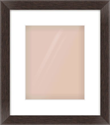 Brown Flat Frame for 8 × 10in artwork, with Smooth White Single Mount