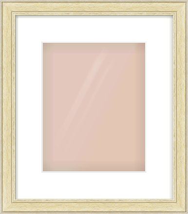 Ivory Reverse Frame for 8 × 10in artwork, with Smooth White Single Mount