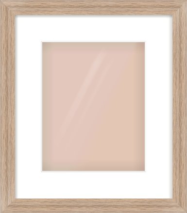 Light Walnut Flat Frame for 8 × 10in artwork, with Smooth White Single Mount