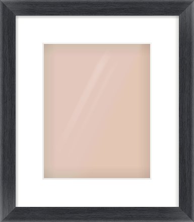 Black Wood Grain Flat Frame for 8 × 10in artwork, with Smooth White Single Mount