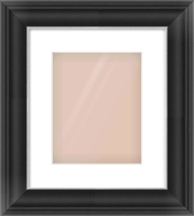 Black/Silver Scoop Frame for 8 × 10in artwork, with Smooth White Single Mount