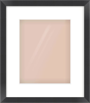 Brushed Black Flat Frame for 8 × 10in artwork, with Smooth White Single Mount