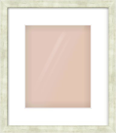 Champagne Flat Frame for 8 × 10in artwork, with Smooth White Single Mount