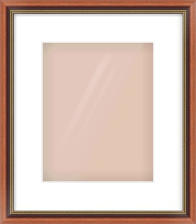 Brown Spoon Frame for 8 × 10in artwork, with Smooth White Single Mount