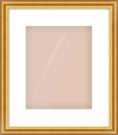 Gold Reverse Frame for 8 × 10in artwork, with Smooth White Single Mount