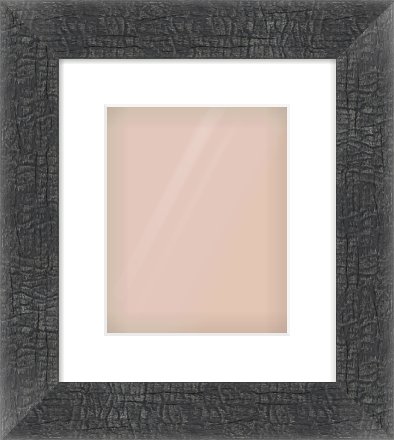 Carbon Flat Frame for 8 × 10in artwork, with Smooth White Single Mount