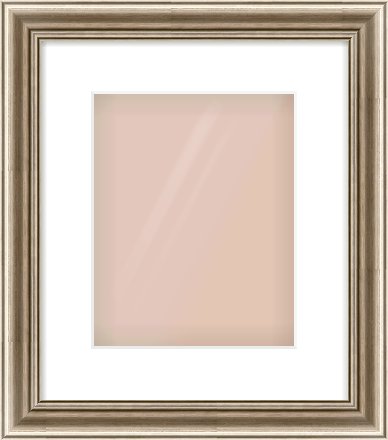 Silver Cushion Frame for 8 × 10in artwork, with Smooth White Single Mount