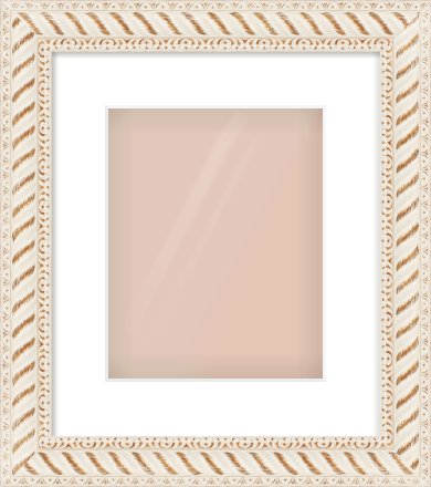 Off White & Gold Dome Frame for 8 × 10in artwork, with Smooth White Single Mount