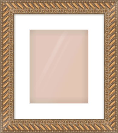 Gold Rope Frame for 8 × 10in artwork, with Smooth White Single Mount