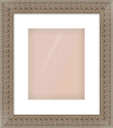 Silver Dome Frame for 8 × 10in artwork, with Smooth White Single Mount