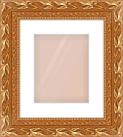 Gold Spoon Frame for 8 × 10in artwork, with Smooth White Single Mount