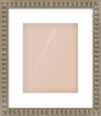 Silver Cushion Frame for 8 × 10in artwork, with Smooth White Single Mount