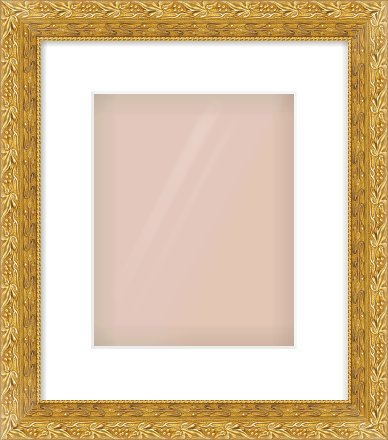 Gold Spoon Frame for 8 × 10in artwork, with Smooth White Single Mount