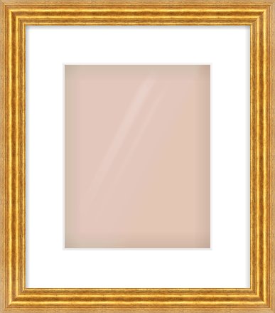 Gold Reverse Frame for 8 × 10in artwork, with Smooth White Single Mount