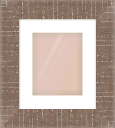 Rough Cut Effect Flat Frame for 8 × 10in artwork, with Smooth White Single Mount