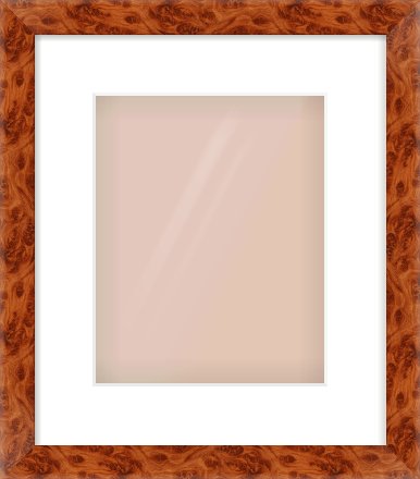 Brown Flat Frame for 8 × 10in artwork, with Smooth White Single Mount