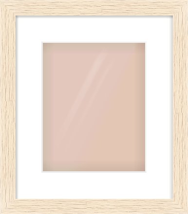 Ivory Flat Frame for 8 × 10in artwork, with Smooth White Single Mount
