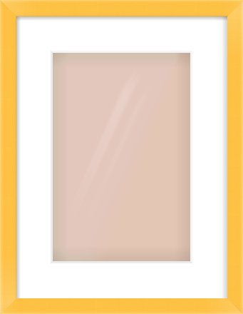 Yellow Paint Flat Frame for 8 × 12in artwork, with Smooth White Single Mount