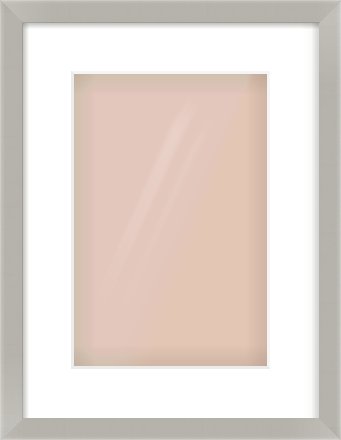 Grey Flat Frame for 8 × 12in artwork, with Smooth White Single Mount