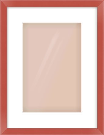Red Paint Flat Frame for 8 × 12in artwork, with Smooth White Single Mount