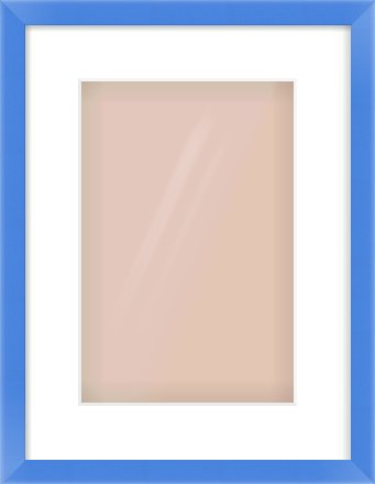 Light Blue Paint Flat Frame for 8 × 12in artwork, with Smooth White Single Mount