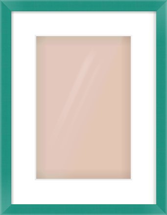 Green Paint Flat Frame for 8 × 12in artwork, with Smooth White Single Mount