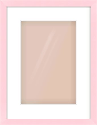 Pink Paint Flat Frame for 8 × 12in artwork, with Smooth White Single Mount