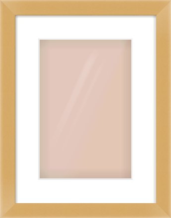 Matte Gold Flat Frame for 8 × 12in artwork, with Smooth White Single Mount