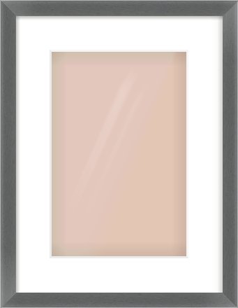 Dark Grey Flat Frame for 8 × 12in artwork, with Smooth White Single Mount