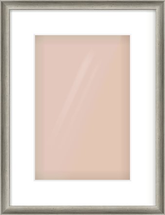 Silver Cushion Frame for 8 × 12in artwork, with Smooth White Single Mount