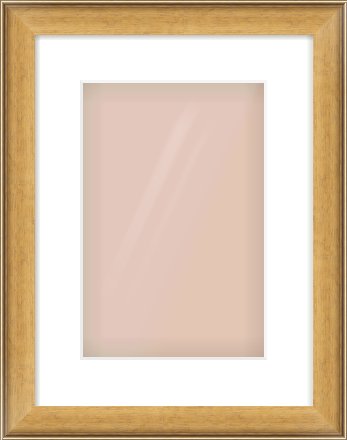 Gold Scoop Frame for 8 × 12in artwork, with Smooth White Single Mount