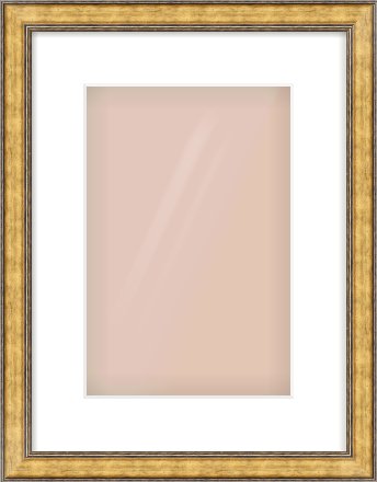 Gold Spoon Frame for 8 × 12in artwork, with Smooth White Single Mount