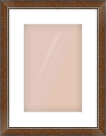 Walnut / Pewter Reverse Frame for 8 × 12in artwork, with Smooth White Single Mount