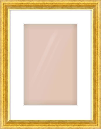 Gold Reverse Frame for 8 × 12in artwork, with Smooth White Single Mount