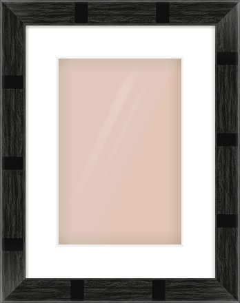 Black Flat Frame for 8 × 12in artwork, with Smooth White Single Mount