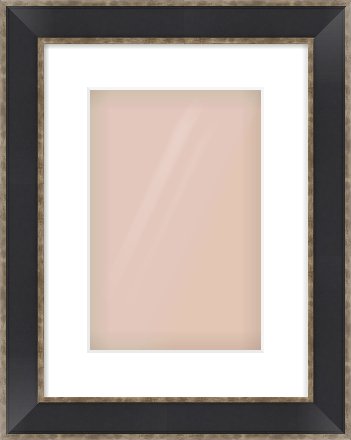 Black & Champagne Silver Bevel Frame for 8 × 12in artwork, with Smooth White Single Mount