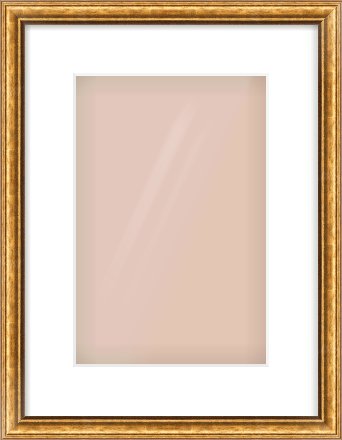 Gold Cushion Frame for 8 × 12in artwork, with Smooth White Single Mount